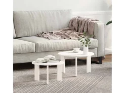 Conjunto de 2 Mesas de Centro | Mesa de apoio Branco 47.5x47.5x27 cm