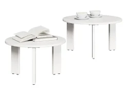 Conjunto de 2 Mesas de Centro | Mesa de apoio Branco 47.5x47.5x27 cm