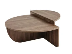 Conjunto de 2 mesas de centro cor natural escuro - ALOEVA