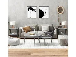 Conjunto de 2 Mesas de Centro | Mesa de apoio | Mesa de café 40x40x40 cm derivados madeira cinza sonoma