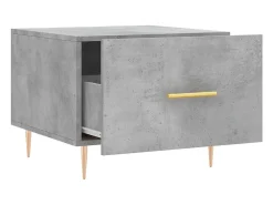 Conjunto de 2 Mesas de Centro | Mesa de apoio | Mesa de café 50x50x40 cm madeira processada cinza cimento