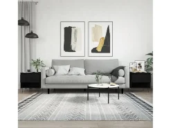 Conjunto de 2 Mesas de Centro | Mesa de apoio | Mesa de café 50x46x50 cm derivados de madeira preto