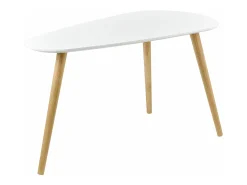 Conjunto de 2 mesas de centro de tamanhos diferentes design para sala de estar MDF pinho 45,5 x 80 x 40 cm e 40,5 x 68 x 36 cm branco fosco 03_0005777