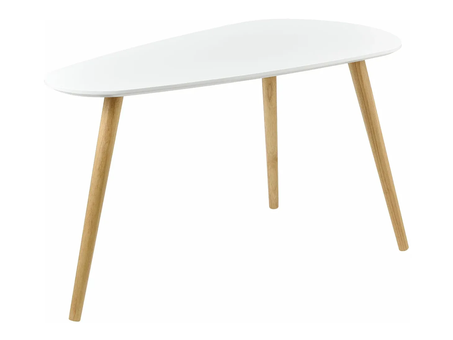 Conjunto de 2 mesas de centro de tamanhos diferentes design para sala de estar MDF pinho 45,5 x 80 x 40 cm e 40,5 x 68 x 36 cm branco fosco 03_0005777