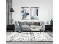 Conjunto de 2 Mesas de Centro | Mesa de apoio | Mesa de café 50x46x50 cm derivados de madeira preto