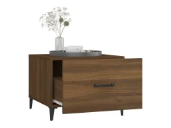 Conjunto de 2 Mesas de Centro | Mesa de apoio com pernas de metal 50x50x40 cm castanho