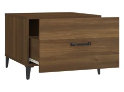 Conjunto de 2 Mesas de Centro | Mesa de apoio com pernas de metal 50x50x40 cm castanho