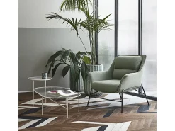 Conjunto de 2 mesas de centro para sala creme 120x60 cm