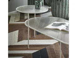 Conjunto de 2 mesas de centro para sala creme 120x60 cm