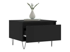 Conjunto de 2 Mesas de Centro | Mesa de apoio | Mesa de café 50x46x35 cm derivados de madeira preto