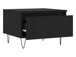Conjunto de 2 Mesas de Centro | Mesa de apoio | Mesa de café 50x46x35 cm derivados de madeira preto