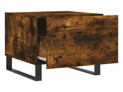 Conjunto de 2 Mesas de Centro | Mesa de apoio | Mesa de café 50x50x40 cm madeira processada cor fumado