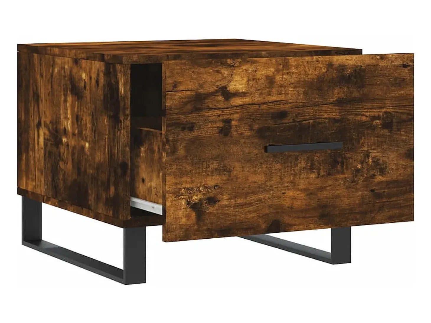 Conjunto de 2 Mesas de Centro | Mesa de apoio | Mesa de café 50x50x40 cm madeira processada cor fumado