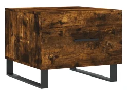 Conjunto de 2 Mesas de Centro | Mesa de apoio | Mesa de café 50x50x40 cm madeira processada cor fumado