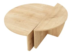 Conjunto de 2 mesas de centro cor natural clara - ALOEVA