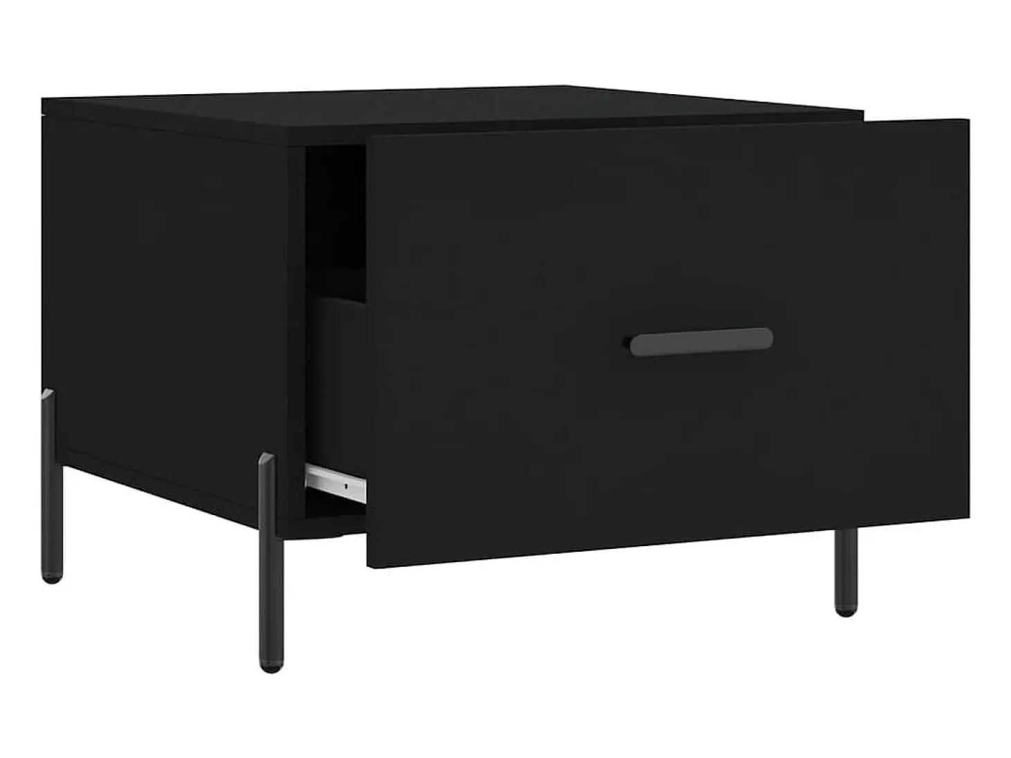 Conjunto de 2 Mesas de Centro | Mesa de apoio | Mesa de café 50x50x40 cm madeira processada preto