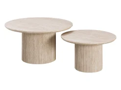 Conjunto de 2 mesas de centro - Efeito travertino bege - ESME