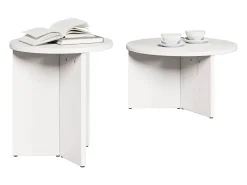 Conjunto de 2 Mesas de Centro | Mesa de apoio Branco 49x49x28 cm