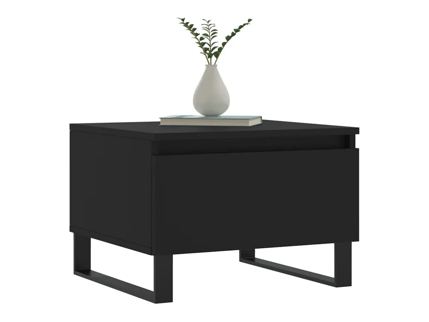 Conjunto de 2 Mesas de Centro | Mesa de apoio | Mesa de café 50x46x35 cm derivados de madeira preto