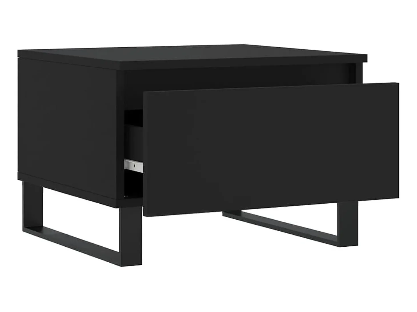 Conjunto de 2 Mesas de Centro | Mesa de apoio | Mesa de café 50x46x35 cm derivados de madeira preto
