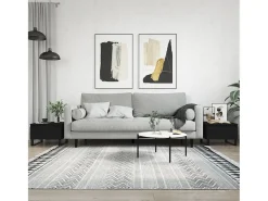 Conjunto de 2 Mesas de Centro | Mesa de apoio | Mesa de café 50x46x35 cm derivados de madeira preto