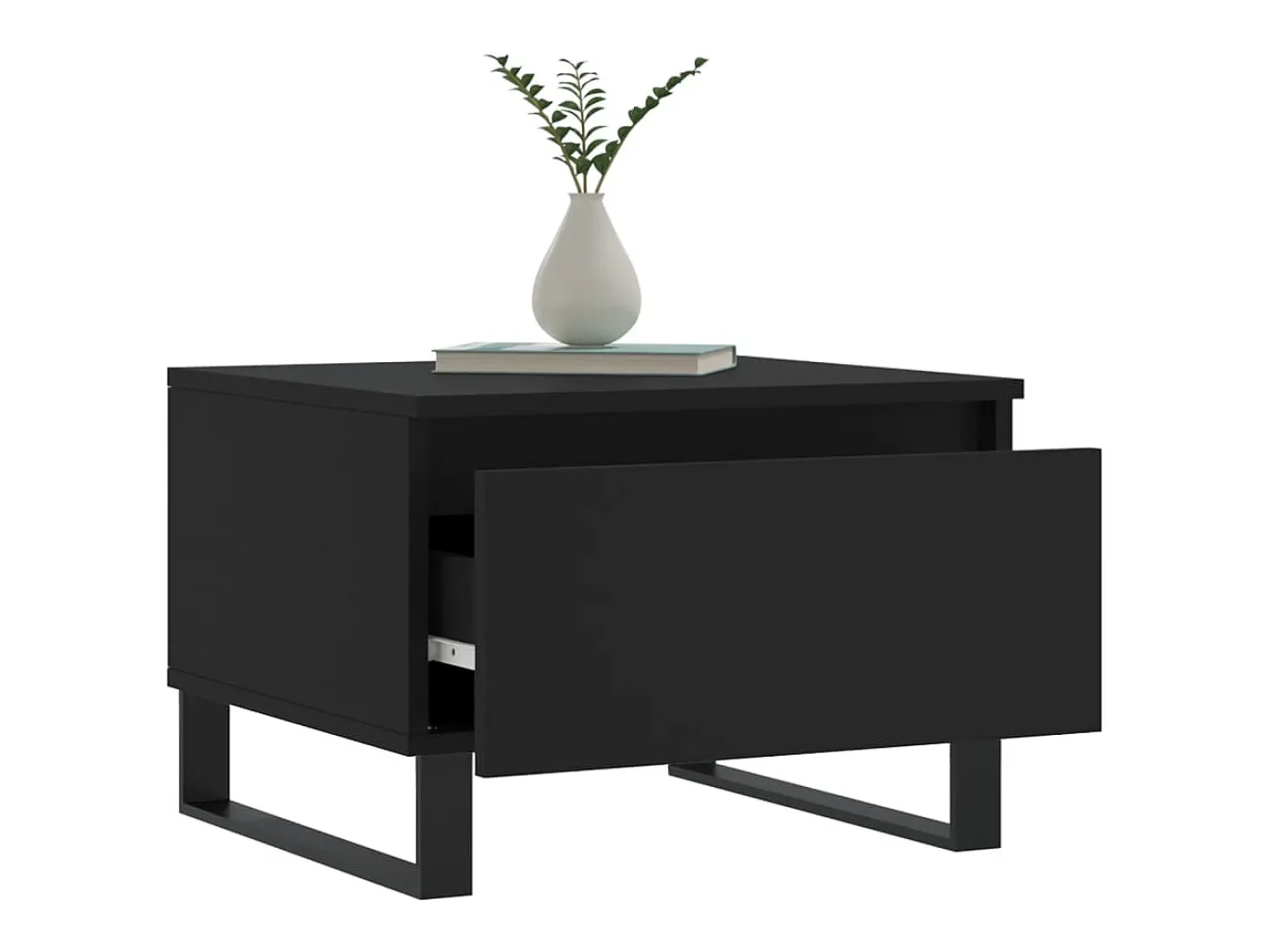 Conjunto de 2 Mesas de Centro | Mesa de apoio | Mesa de café 50x46x35 cm derivados de madeira preto