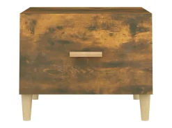 Conjunto de 2 Mesas de Centro | Mesa de apoio 50x50x40 cm madeira processada cor fumado