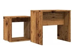 Conjunto de 2 Mesas de Centro Baixas | Mesa de apoio deriv. madeira madeira velha