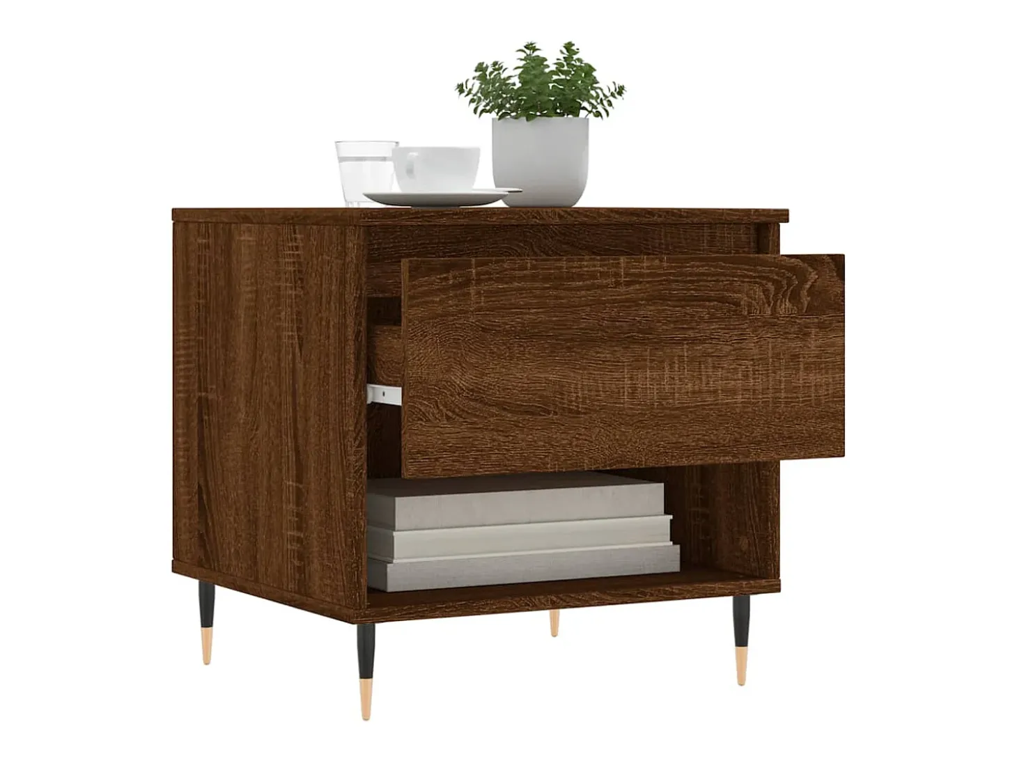 Conjunto de 2 Mesas de Centro | Mesa de apoio | Mesa de café 50x46x50 cm deriv. madeira carvalho castanho
