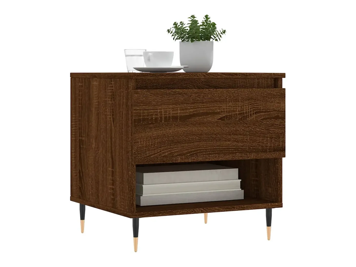 Conjunto de 2 Mesas de Centro | Mesa de apoio | Mesa de café 50x46x50 cm deriv. madeira carvalho castanho