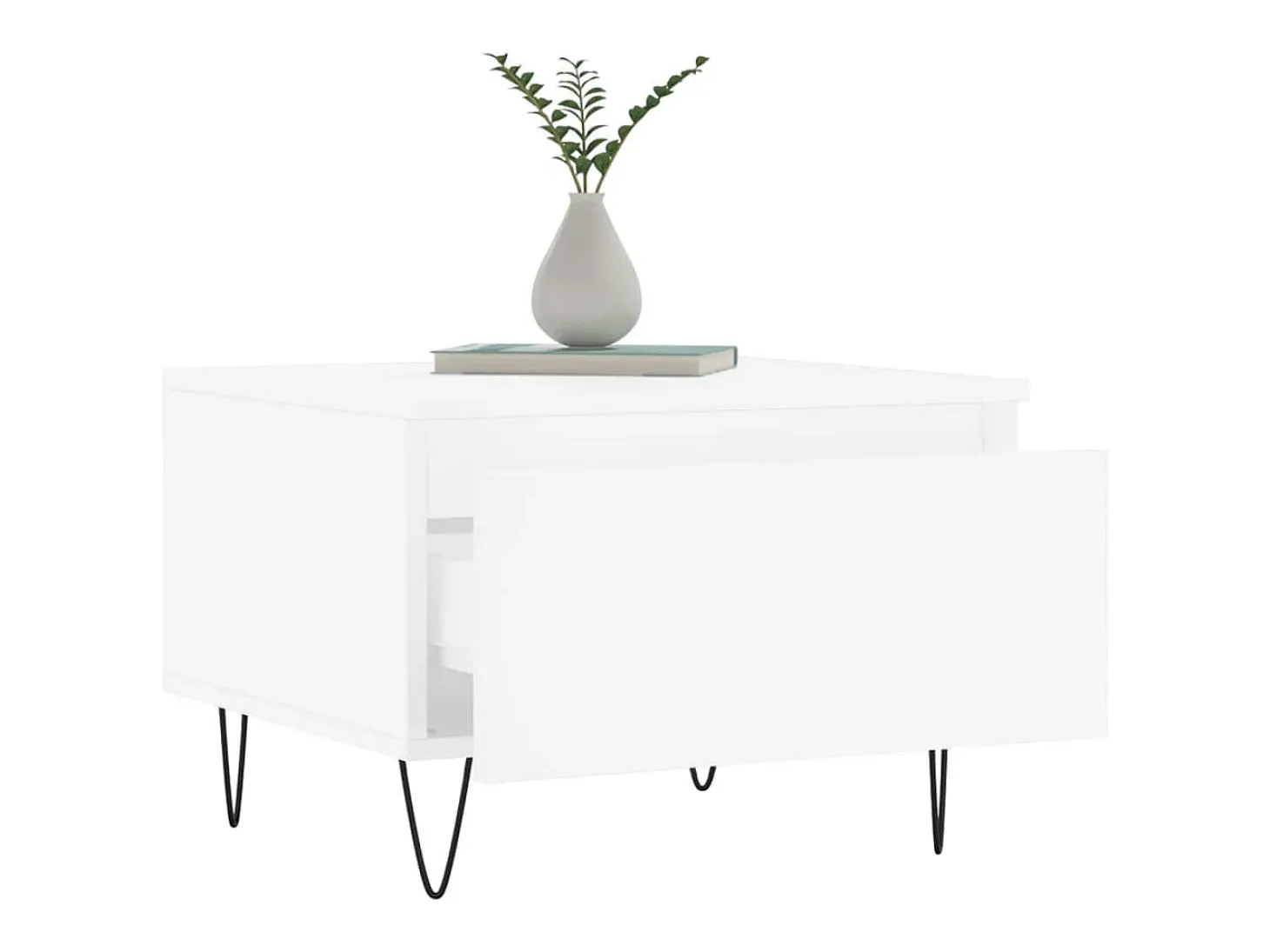 Conjunto de 2 Mesas de Centro | Mesa de apoio | Mesa de café 50x46x35 cm derivados de madeira branco