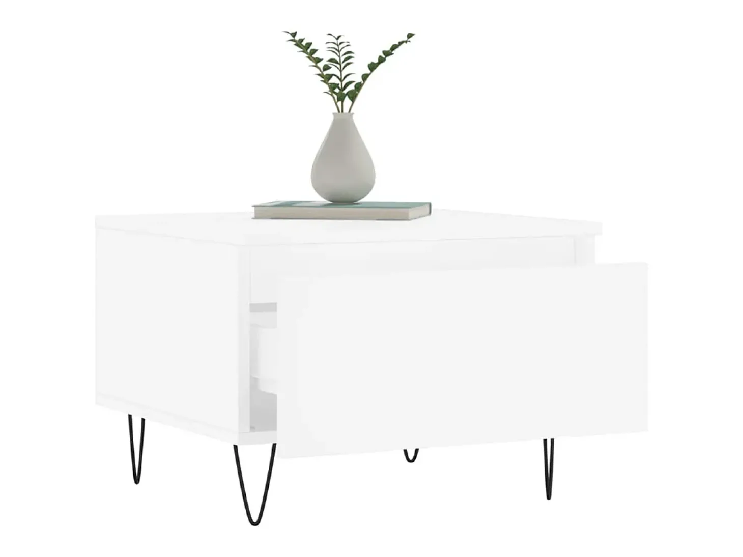 Conjunto de 2 Mesas de Centro | Mesa de apoio | Mesa de café 50x46x35 cm derivados de madeira branco