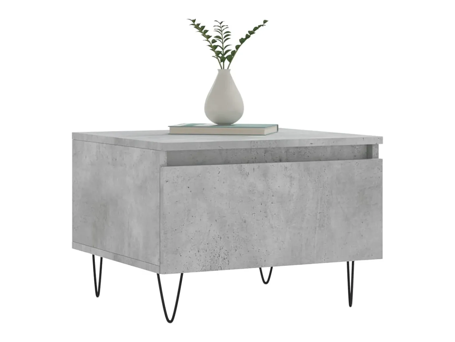 Conjunto de 2 Mesas de Centro | Mesa de apoio | Mesa de café 50x46x35 cm deriv. madeira cinza-cimento