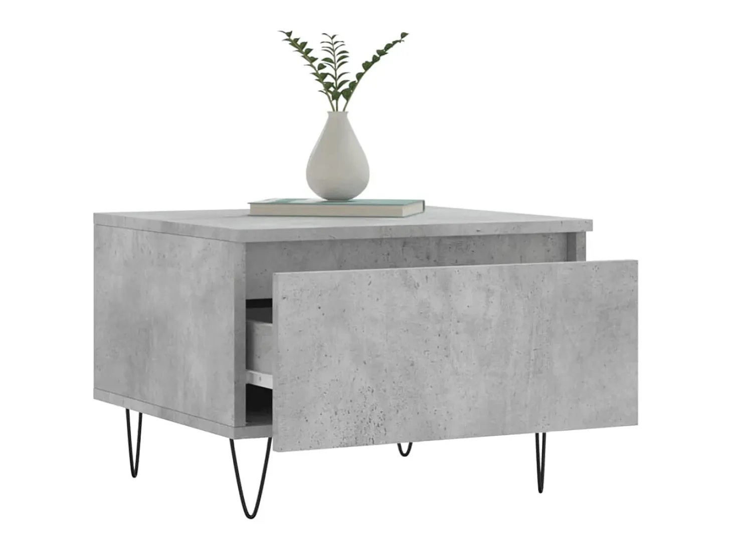 Conjunto de 2 Mesas de Centro | Mesa de apoio | Mesa de café 50x46x35 cm deriv. madeira cinza-cimento