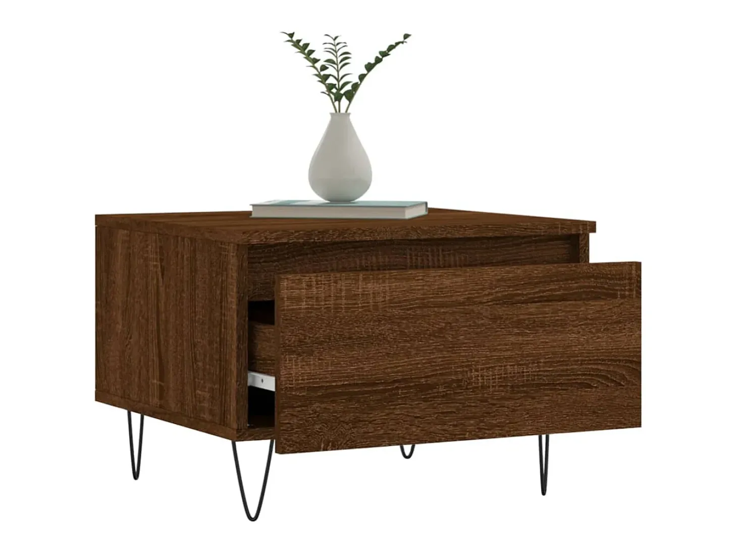 Conjunto de 2 Mesas de Centro | Mesa de apoio | Mesa de café 50x46x35 cm deriv. madeira carvalho castanho