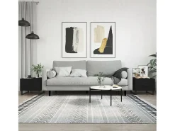 Conjunto de 2 Mesas de Centro | Mesa de apoio | Mesa de café 50x50x40 cm madeira processada preto