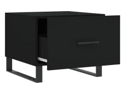 Conjunto de 2 Mesas de Centro | Mesa de apoio | Mesa de café 50x50x40 cm madeira processada preto