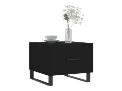 Conjunto de 2 Mesas de Centro | Mesa de apoio | Mesa de café 50x50x40 cm madeira processada preto