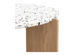 Conjunto de 2 mesas de centro encaixáveis, modulares modernas, para sala de estar, sofá, 70x70x35+50x50x45,5 (cm), Natural