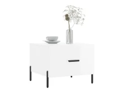 Conjunto de 2 Mesas de Centro | Mesa de apoio | Mesa de café 50x50x40 cm branco brilhante