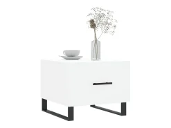 Conjunto de 2 Mesas de Centro | Mesa de apoio | Mesa de café 50x50x40 cm madeira processada branco
