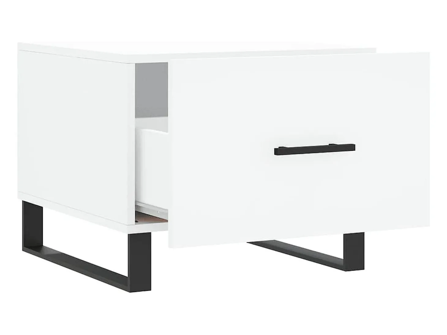 Conjunto de 2 Mesas de Centro | Mesa de apoio | Mesa de café 50x50x40 cm madeira processada branco