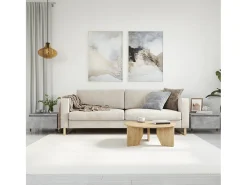 Conjunto de 2 Mesas de Centro | Mesa de apoio | Mesa de café 50x46x35 cm deriv. madeira cinza-cimento