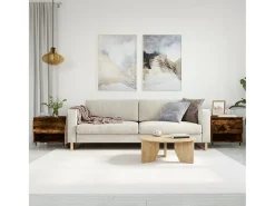Conjunto de 2 Mesas de Centro | Mesa de apoio | Mesa de café 50x46x50cm deriv. madeira carvalho fumado