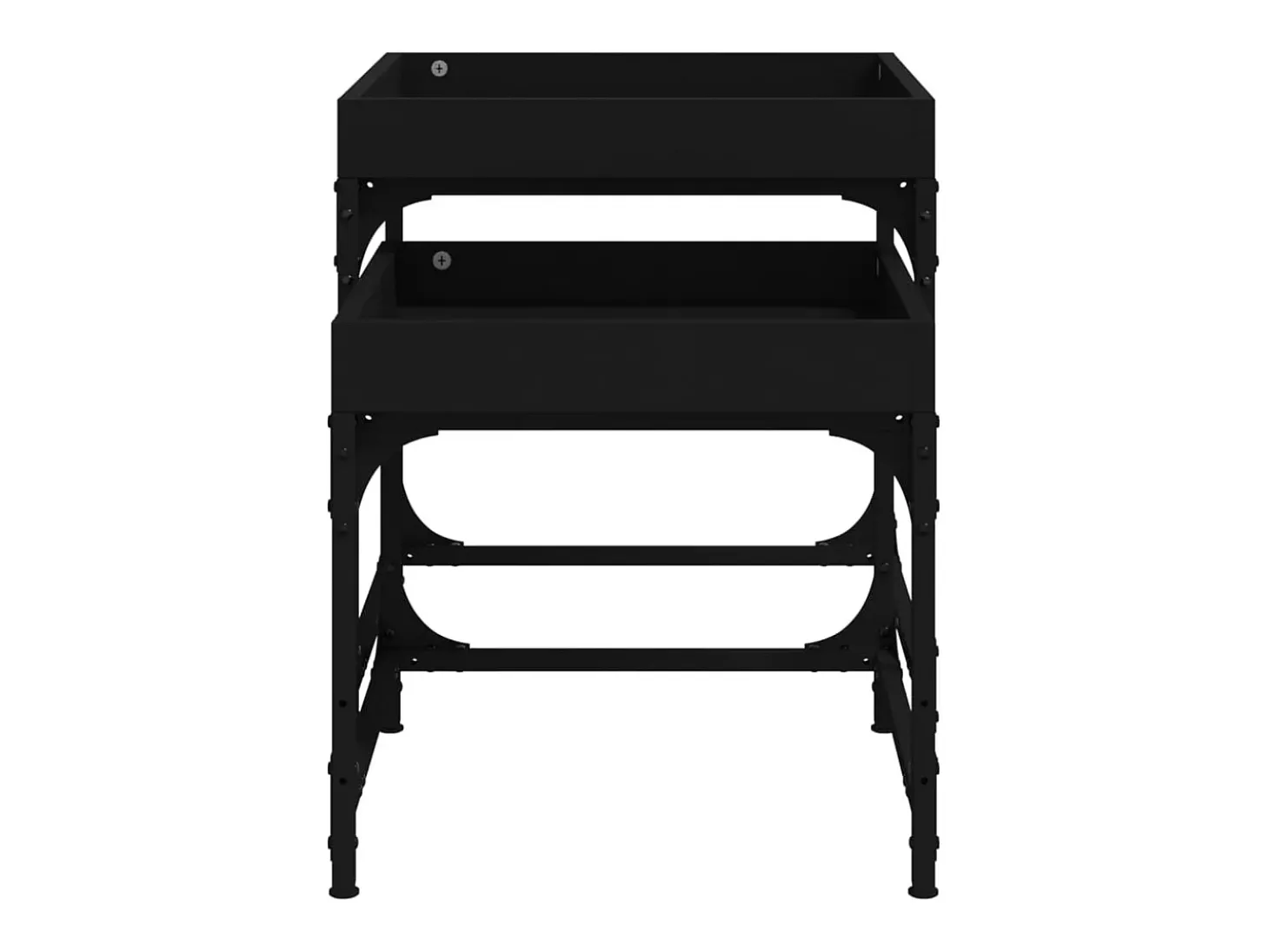 Conjunto de 2 Mesas de Centro | Mesa de apoio | Mesa de café derivados de madeira preto