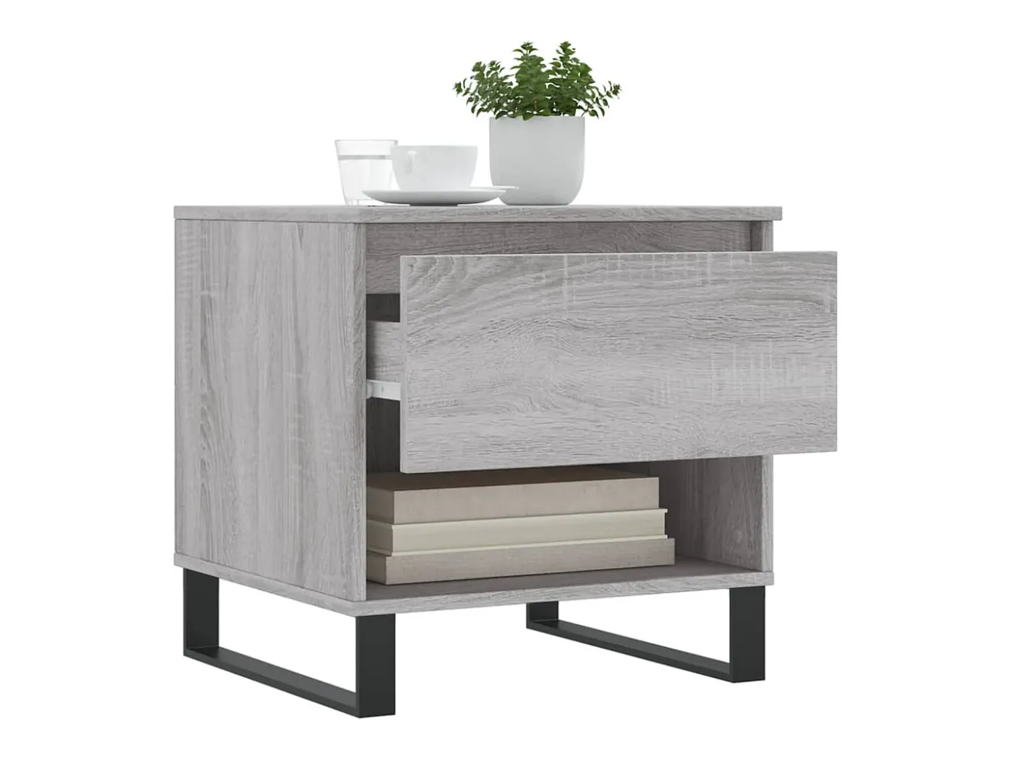 Conjunto de 2 Mesas de Centro | Mesa de apoio | Mesa de café 50x46x50cm deriv. madeira cinzento sonoma