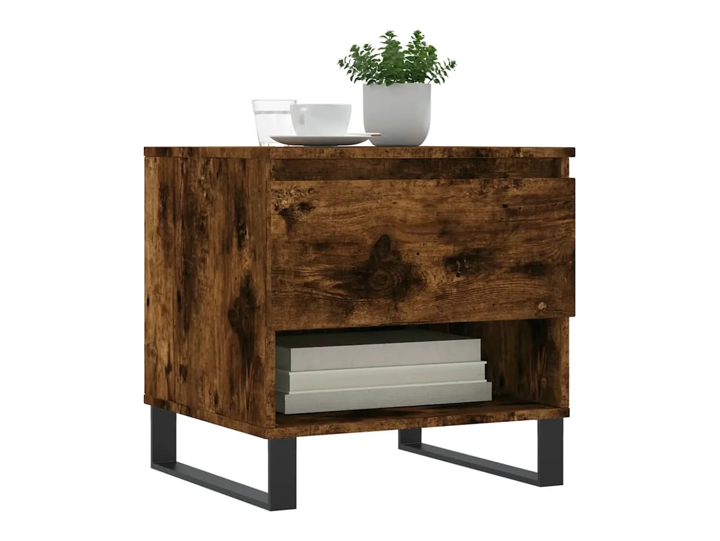 Conjunto de 2 Mesas de Centro | Mesa de apoio | Mesa de café 50x46x50cm deriv. madeira carvalho fumado