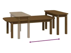 Conjunto de 2 Mesas de Centro | Mesa de apoio pinho maciço castanho mel