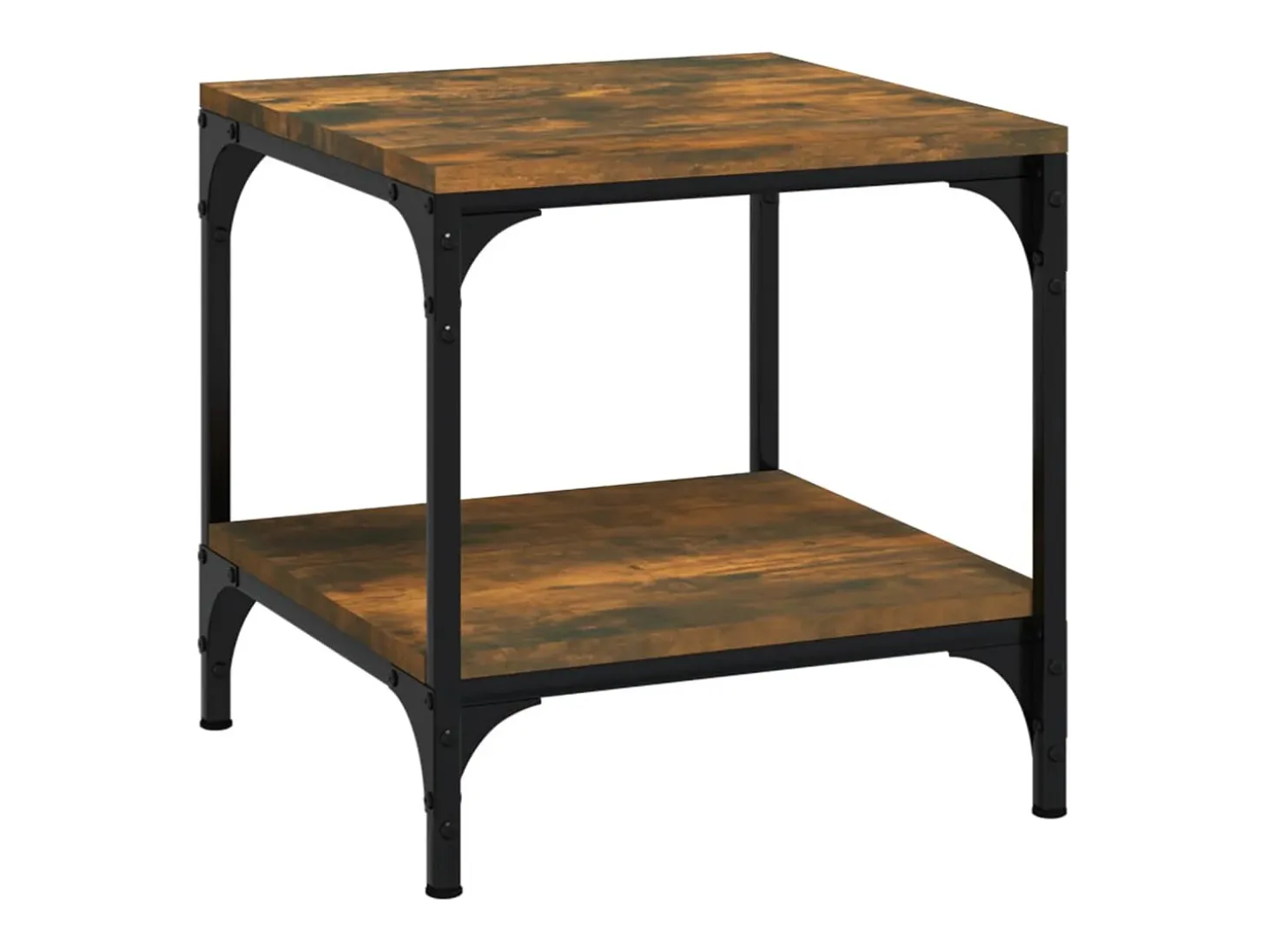 Conjunto de 2 Mesas de Centro | Mesa de apoio | Mesa de café 40x40x40 cm derivados madeira fumado