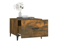 Conjunto de 2 Mesas de Centro | Mesa de apoio com pernas de metal 50x50x40 cm fumado